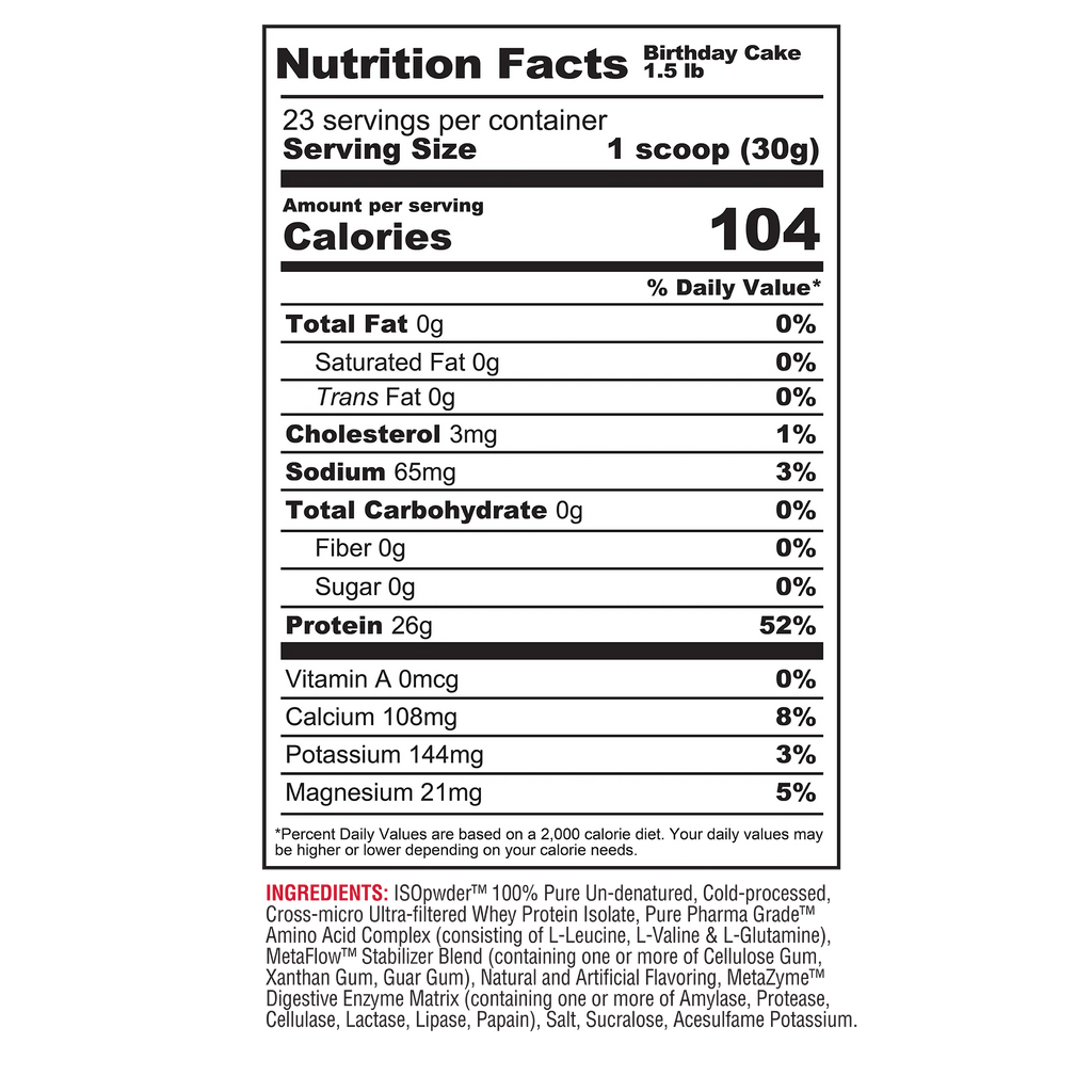 ISO PWDR Metabolic Nutrition