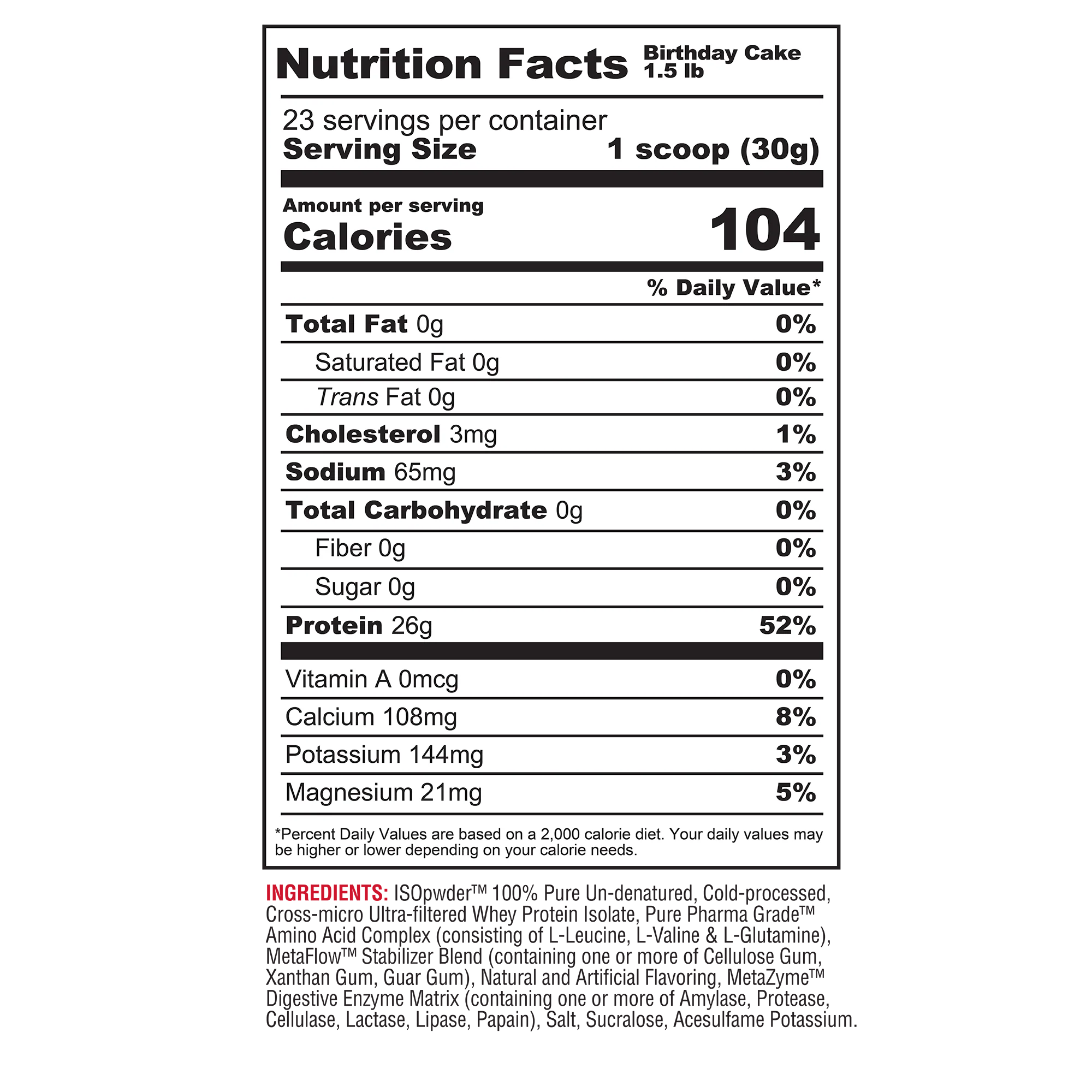 ISO PWDR Metabolic Nutrition